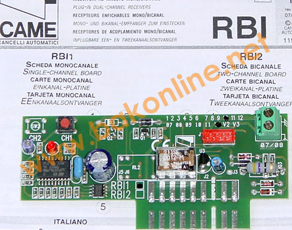 CAME RBI1 - RECEPT MONOCANAL SANS CARTE RADIO