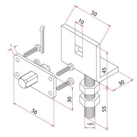 Ensemble Patte Réglable Et Axe Carré pour T Mode