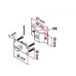 Ensemble Patte et Axe Carré CMS (Trous Taraudés) pour T Mode M