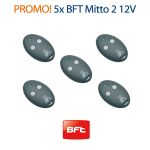 Lot de 5 Télécommandes BFT MITTO 2 12V 433MHZ